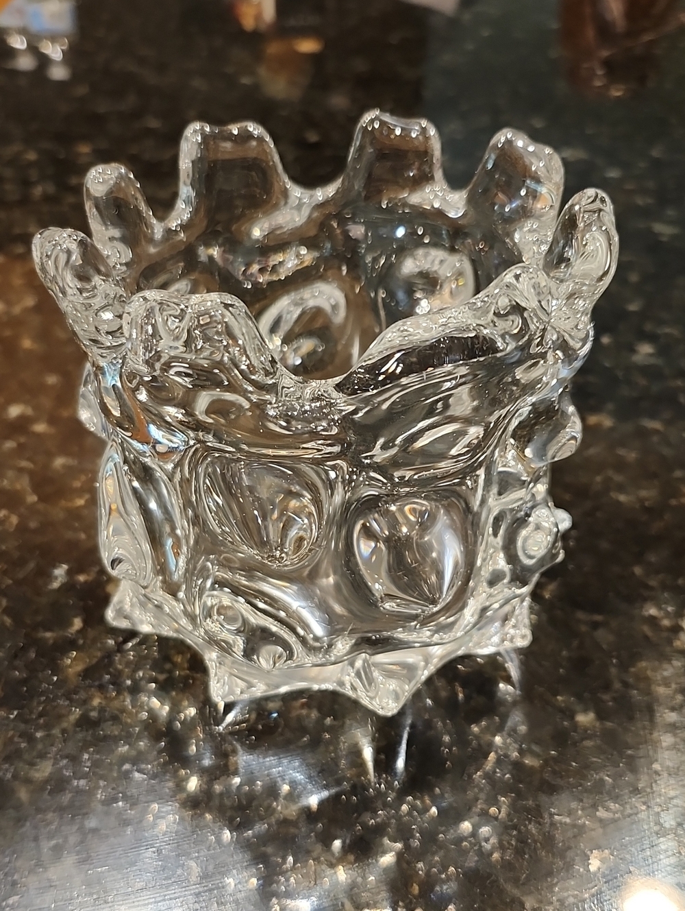 Glass Decorative Tealight Holder - Clear